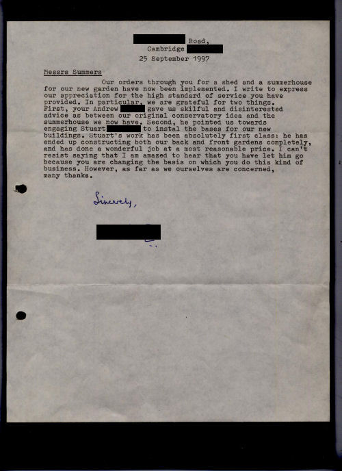 Customer Letter Customer Letter