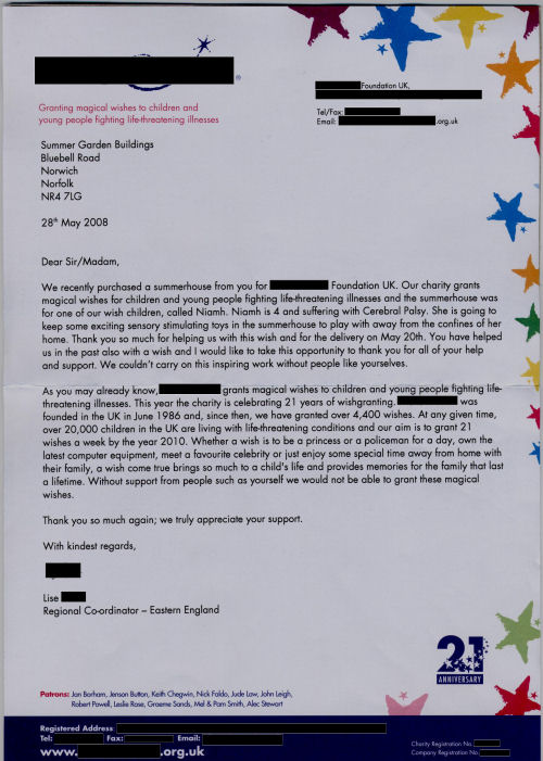 Customer Letter Customer Letter