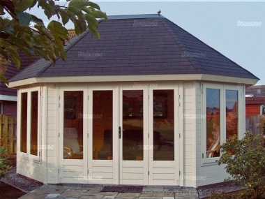Folding Door 45mm Octagonal Log Cabin 211 Folding Door 45mm Octagonal Log Cabin 211