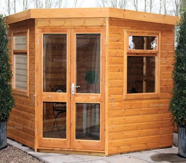 Malvern Studio Corner Pent Summerhouse - Double Glazed