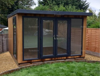 Pent Garden Office 291 - Cedar, Double Glazed PVCu, Fitted Free Pent Garden Office 291 - Cedar, Double Glazed PVCu, Fitted Free