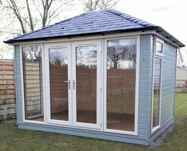 Hipped Garden Office 403 - Painted, Double Glazed PVCu, Fitted Free