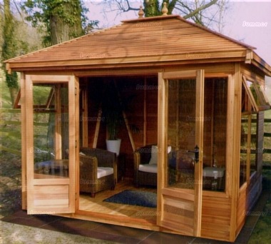 Malvern Studio Hipped Summerhouse - Low Level Glazing, Double Door