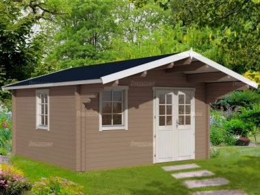 Apex 70mm Log Cabin 474 - Double Glazed, Double Door Apex 70mm Log Cabin 474 - Double Glazed, Double Door