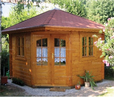 Corner 45mm Log Cabin 780 - Georgian, Double Glazed