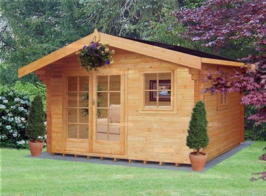 Shire Tunstall Log Cabin - Double Door Shire Tunstall Log Cabin - Double Door