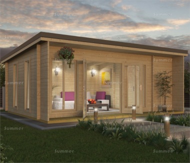 Three Room Pent Roof Log Cabin 081 - FSC® Certified Three Room Pent Roof Log Cabin 081 - FSC® Certified