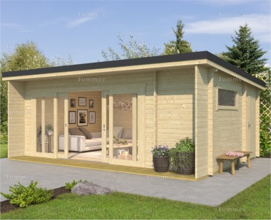 Three Room Pent Roof Log Cabin 082 - FSC® Certified