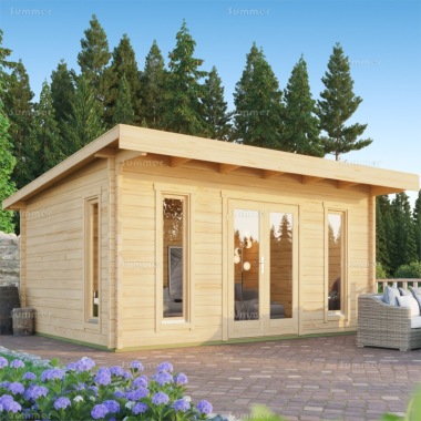 Pent Roof 70mm Log Cabin 533 - Double Glazed, FSC® Certified