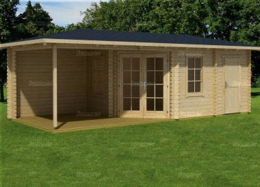 Two Room Double Door 45mm Corner Log Cabin 543 - Verandah, FSC® Certified Two Room Double Door 45mm Corner Log Cabin 543 - Verandah, FSC® Certified