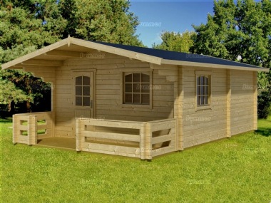 Three Room Apex Log Cabin 73 - Verandah, FSC® Certified