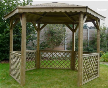 Solid Kiosk Gazebo - Hexagonal, FSC® Certified