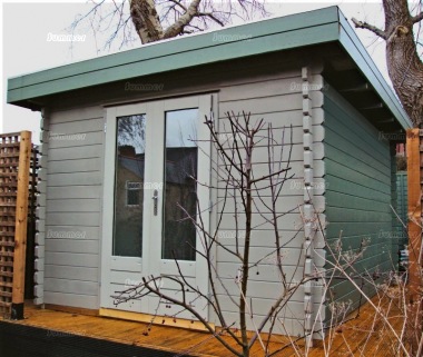 Lugarde Double Glazed Pent Roof Log Cabin 599 - Large Panes