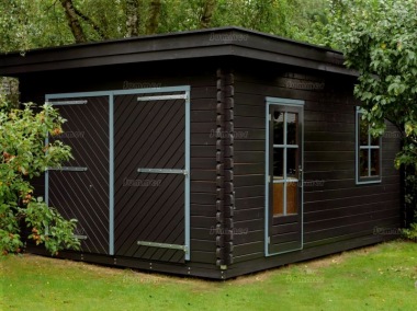 Lugarde Wooden Log Garage 314 - Pent, Hinged Doors