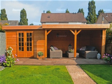 Lugarde Pent Roof Gazebo 400 - With Integral Summerhouse Lugarde Pent Roof Gazebo 400 - With Integral Summerhouse
