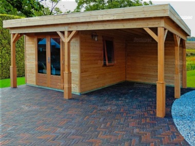 Lugarde Pent Roof Gazebo 401 - With Integral Summerhouse Lugarde Pent Roof Gazebo 401 - With Integral Summerhouse