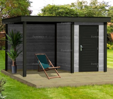 Woodpro 28mm Pent Roof Gazebo 402 - With Integral Storage