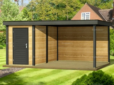 Woodpro 45mm Pent Roof Gazebo 403 - With Integral Storage