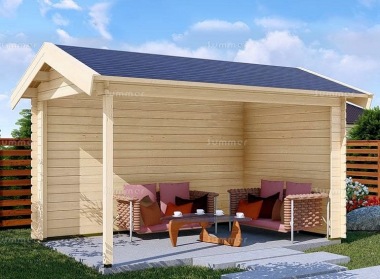 Woodpro Wooden Gazebo 681 - Apex Roof, Fully Boarded Walls