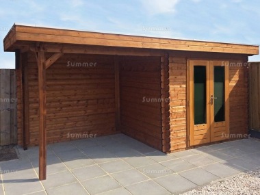 Woodpro Pent Roof Gazebo 696 - With Integral Summerhouse