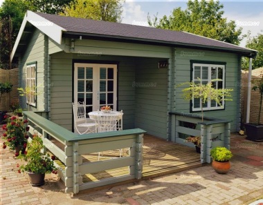 Lugarde Side Door Apex Log Cabin 295 - Bespoke, Integral Porch