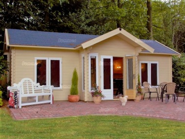 Lugarde Two Room Clocktower Log Cabin 298 - Cross Shape, Felt Tiles Lugarde Two Room Clocktower Log Cabin 298 - Cross Shape, Felt Tiles