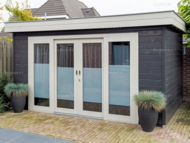 Lugarde Pent Roof Log Cabin 343 - Sliding Double Door Lugarde Pent Roof Log Cabin 343 - Sliding Double Door