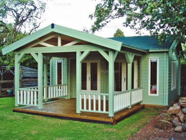 Lugarde Valley Roof Log Cabin 478 - Double Glazed, Felt Tiles Lugarde Valley Roof Log Cabin 478 - Double Glazed, Felt Tiles