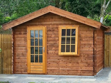 Woodpro Single Door Apex Log Cabin 659 - Double Glazed