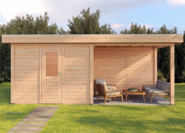 Lugarde Select 28mm Pent Roof Gazebo 258 - With Integral Summerhouse