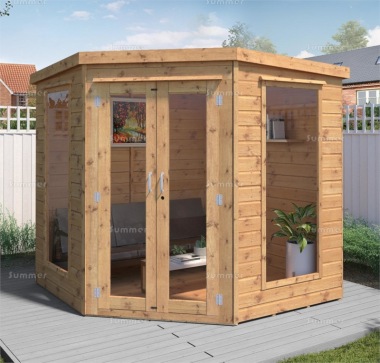 Corner Summerhouse 222 - Shiplap, Large Panes Corner Summerhouse 222 - Shiplap, Large Panes