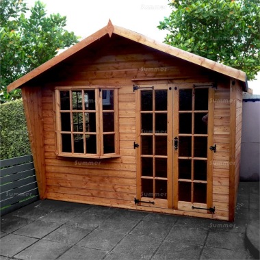 Cabin Style Apex Summerhouse 39 - Bay Window, Fitted Free