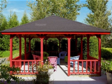 Lugarde Wooden Gazebo 327 - Hipped Roof, Felt Tiles
