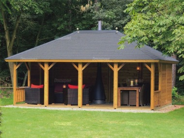 Lugarde Wooden Gazebo 328 - Hipped Roof, Felt Tiles