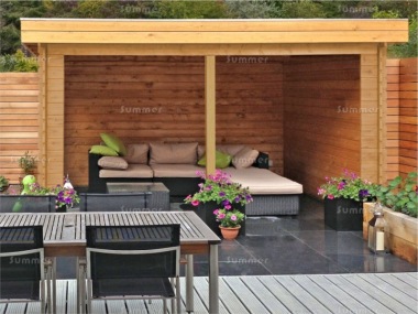 Woodpro Wooden Gazebo 680 - Pent Roof, Fully Boarded Walls Woodpro Wooden Gazebo 680 - Pent Roof, Fully Boarded Walls